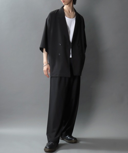 SITRY(シトリー)の「Barrel Leg Easy Pants/1タック バレルレッグパンツ ワイドパンツ イージーパンツ スラックス(スラックス・メンズ・ブラック/チャコール・M/L/LL)」の7枚目の写真