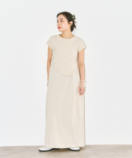 CITYSHOP（シティーショップ）の「CUTDRESS with SCARF：ワンピース（ワンピース・レディース・ブラック/ベージュ/パープル・36/38）」の14枚目の写真