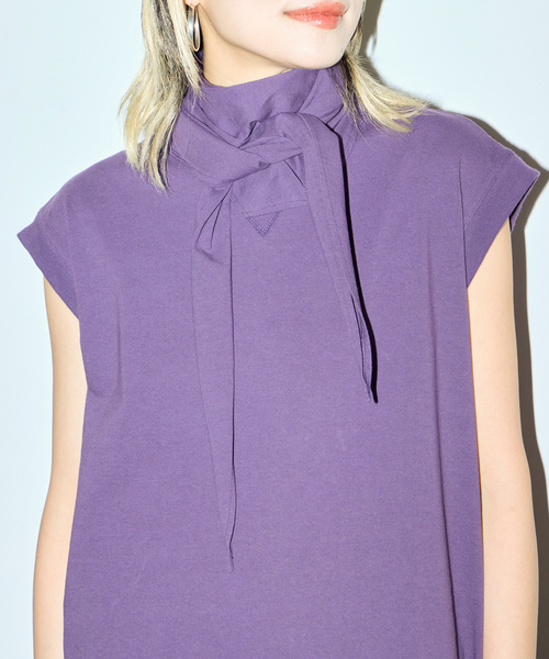 CITYSHOP（シティーショップ）の「CUTDRESS with SCARF：ワンピース（ワンピース・レディース・ブラック/ベージュ/パープル・36/38）」の15枚目の写真