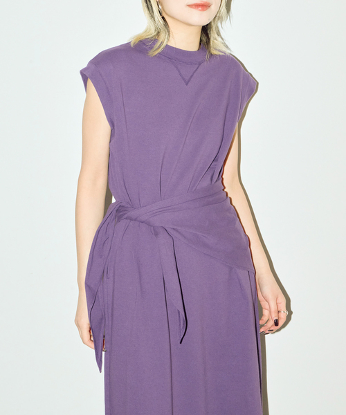 CITYSHOP（シティーショップ）の「CUTDRESS with SCARF：ワンピース（ワンピース・レディース・ブラック/ベージュ/パープル・36/38）」の18枚目の写真