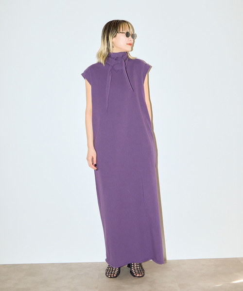CITYSHOP（シティーショップ）の「CUTDRESS with SCARF：ワンピース（ワンピース・レディース・ブラック/ベージュ/パープル・36/38）」の19枚目の写真