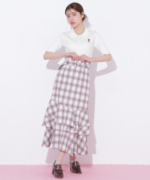 JILL by JILL STUART(ジルバイジルスチュアート)の「ベルト付きアシメヘムスカート(スカート・レディース・ブラウン系その他/ブラック/グレー・MEDIUM/SMALL)」の3枚目の写真