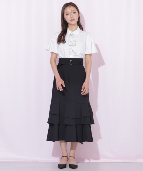 JILL by JILL STUART(ジルバイジルスチュアート)の「ベルト付きアシメヘムスカート(スカート・レディース・ブラウン系その他/ブラック/グレー・MEDIUM/SMALL)」の2枚目の写真