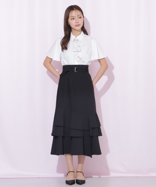 JILL by JILL STUART(ジルバイジルスチュアート)の「ベルト付きアシメヘムスカート(スカート・レディース・ブラウン系その他/ブラック/グレー・MEDIUM/SMALL)」の14枚目の写真