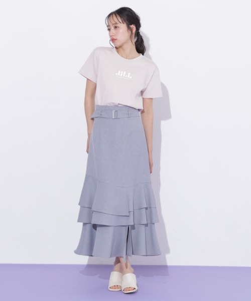 JILL by JILL STUART(ジルバイジルスチュアート)の「ベルト付きアシメヘムスカート(スカート・レディース・ブラウン系その他/ブラック/グレー・MEDIUM/SMALL)」の4枚目の写真