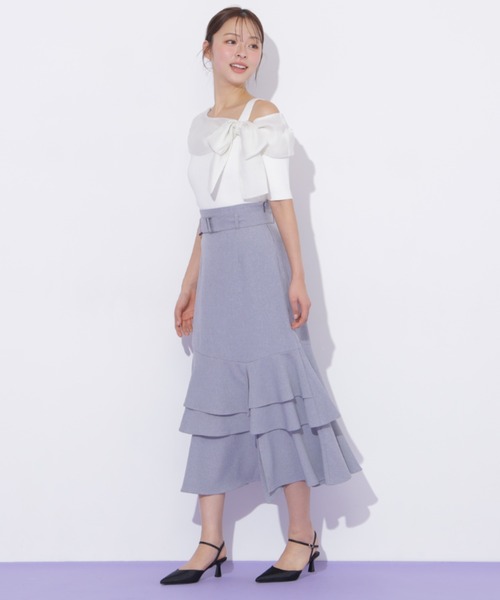 JILL by JILL STUART(ジルバイジルスチュアート)の「ベルト付きアシメヘムスカート(スカート・レディース・ブラウン系その他/ブラック/グレー・MEDIUM/SMALL)」の13枚目の写真