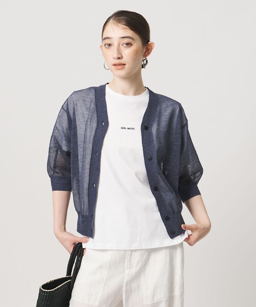 UNITED ARROWS(ユナイテッドアローズ)の「シアー Vネック カーディガン ‐ウォッシャブル‐(カーディガン/ボレロ・レディース・グレー系/ブラック/ライトブルー/ホワイト/ダークブラウン/ネイビー/レッド・FREE)」の10枚目の写真