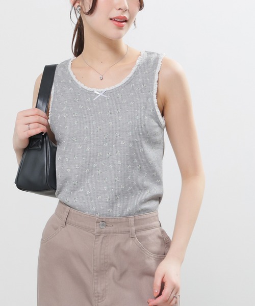 Honeys(ハニーズ)の「【UVカット】レース付ワッフルタンク(タンクトップ・レディース・ホワイト系その他/ホワイト/グリーン系その他/ブラック/グレー系その他・L/M/S/SS)」の18枚目の写真