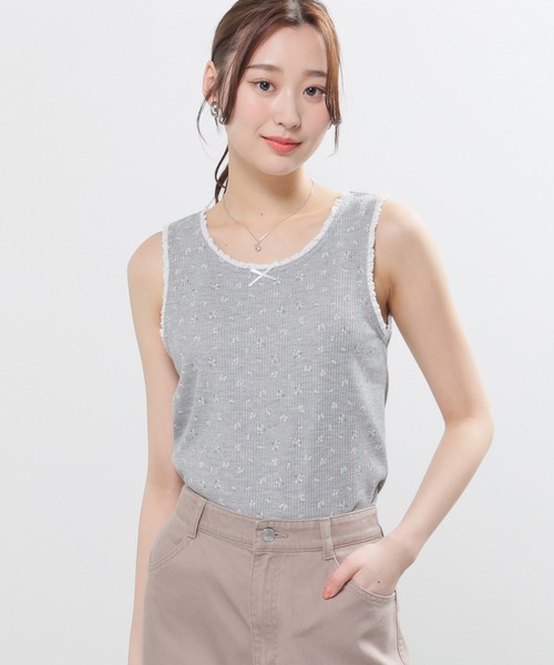 Honeys(ハニーズ)の「【UVカット】レース付ワッフルタンク(タンクトップ・レディース・ホワイト系その他/ホワイト/グリーン系その他/ブラック/グレー系その他・L/M/S/SS)」の19枚目の写真