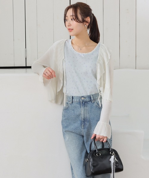 Honeys(ハニーズ)の「【UVカット】レース付ワッフルタンク(タンクトップ・レディース・ホワイト系その他/ホワイト/グリーン系その他/ブラック/グレー系その他・L/M/S/SS)」の21枚目の写真