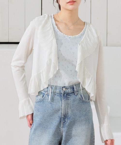 Honeys(ハニーズ)の「【UVカット】レース付ワッフルタンク(タンクトップ・レディース・ホワイト系その他/ホワイト/グリーン系その他/ブラック/グレー系その他・L/M/S/SS)」の22枚目の写真