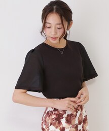 【手洗い可／日本製】シアースリーブニット