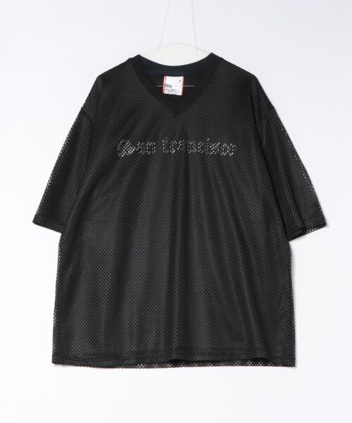 a.p.o.v.（エーピーオービー）の「a.p.o.v. メッシュレイヤーゲームTシャツ（Tシャツ/カットソー・メンズ・ホワイト/ブラック・ONESIZE）」の2枚目の写真