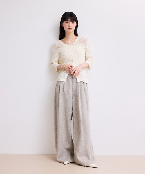 ADAM ET ROPE'(アダムエロペ)の「【WEB限定】2wayレースアップカーディガン(カーディガン/ボレロ・レディース・ブラック/ダークブラウン/オフホワイト・FREE)」の6枚目の写真