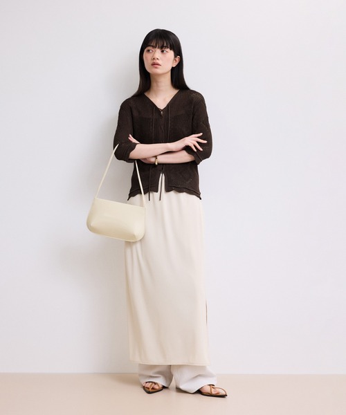 ADAM ET ROPE'(アダムエロペ)の「【WEB限定】2wayレースアップカーディガン(カーディガン/ボレロ・レディース・ブラック/ダークブラウン/オフホワイト・FREE)」の7枚目の写真