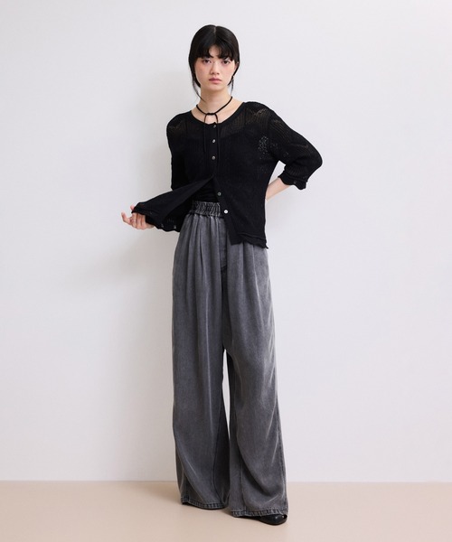 ADAM ET ROPE'(アダムエロペ)の「【WEB限定】2wayレースアップカーディガン(カーディガン/ボレロ・レディース・ブラック/ダークブラウン/オフホワイト・FREE)」の8枚目の写真