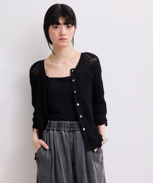 ADAM ET ROPE'(アダムエロペ)の「【WEB限定】2wayレースアップカーディガン(カーディガン/ボレロ・レディース・ブラック/ダークブラウン/オフホワイト・FREE)」の16枚目の写真