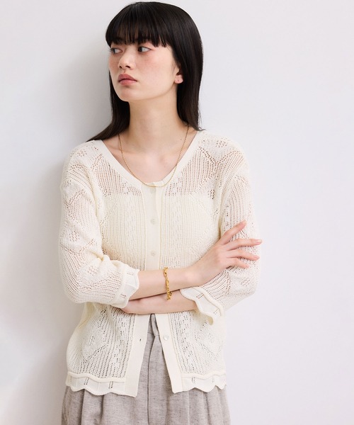 ADAM ET ROPE'(アダムエロペ)の「【WEB限定】2wayレースアップカーディガン(カーディガン/ボレロ・レディース・ブラック/ダークブラウン/オフホワイト・FREE)」の19枚目の写真