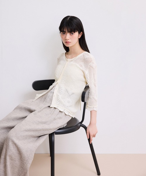 ADAM ET ROPE'(アダムエロペ)の「【WEB限定】2wayレースアップカーディガン(カーディガン/ボレロ・レディース・ブラック/ダークブラウン/オフホワイト・FREE)」の20枚目の写真