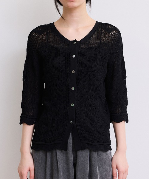 ADAM ET ROPE'(アダムエロペ)の「【WEB限定】2wayレースアップカーディガン(カーディガン/ボレロ・レディース・ブラック/ダークブラウン/オフホワイト・FREE)」の22枚目の写真