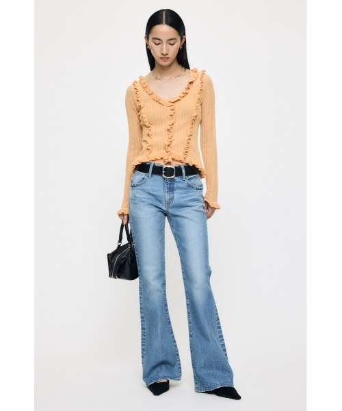 MOUSSY（マウジー）の「【新登場】MVS MIDRISE FLARE（デニムパンツ・レディース・ワンウォッシュ/ブルー・26inch/25inch/24inch/23inch）」の4枚目の写真