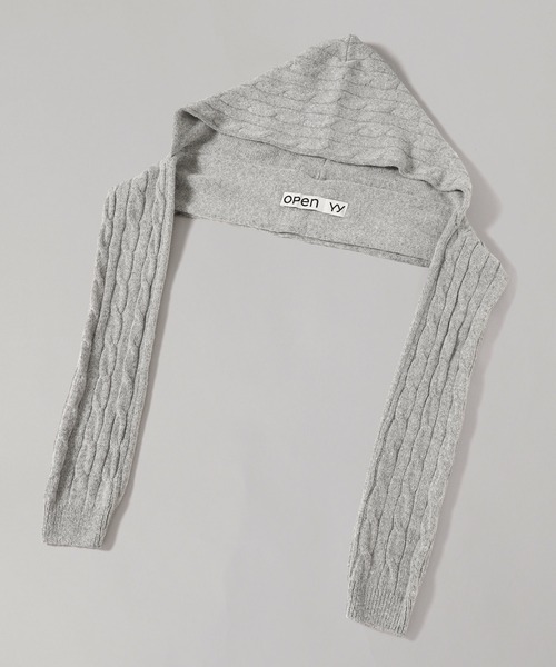 forget-me-nots(フォーゲットミーノッツ)の「CONVERTIBLE CABLE KNIT HOODED YY254AC006G(Tシャツ/カットソー・レディース・グレー・ONE SIZE)」の1枚目の写真