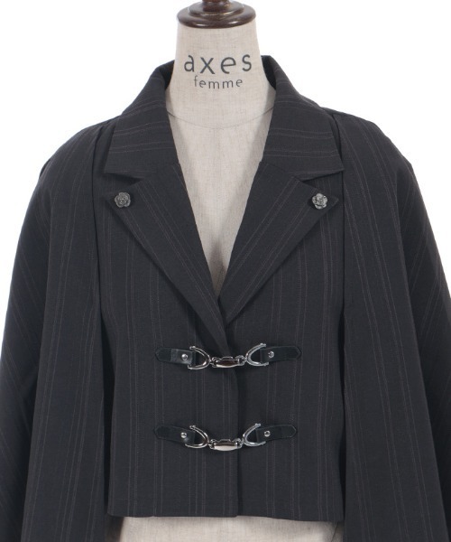axes femme(アクシーズファム)の「ビット付ケープJK(その他アウター・レディース・ブラック/ブルー・FREE)」の14枚目の写真