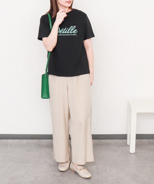 libelle more（リベル モア）の「USAコットンもこもこ刺繍ロゴTシャツ【接触冷感】（Tシャツ/カットソー・レディース・オフホワイト/ブラック/ブラウン/チャコールグレー・M/L）」の22枚目の写真