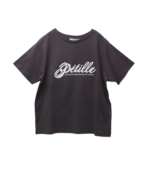 libelle more（リベル モア）の「USAコットンもこもこ刺繍ロゴTシャツ【接触冷感】（Tシャツ/カットソー・レディース・オフホワイト/ブラック/ブラウン/チャコールグレー・M/L）」の5枚目の写真