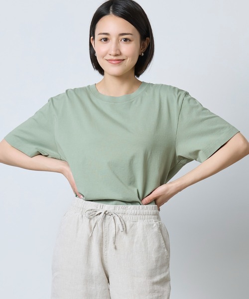 L.L.Bean(エルエルビーン)の「サンウォッシュ・ティ、半袖 クロップド・ボクシー クルーネック 米国フィット・プチ(Tシャツ/カットソー・レディース・ホワイト/セージグリーン/サーモンピンク/ブルー系・SMALL/LARGE/MEDIUM)」の20枚目の写真