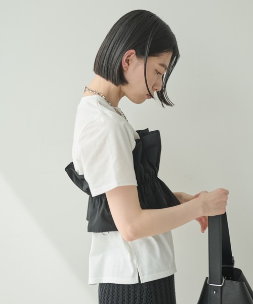 Shelly island(シェリーアイランド)の「フリルベア付きTシャツ(Tシャツ/カットソー・レディース・ブラック/ホワイト・FREE)」の12枚目の写真