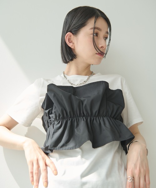 Shelly island(シェリーアイランド)の「フリルベア付きTシャツ(Tシャツ/カットソー・レディース・ブラック/ホワイト・FREE)」の14枚目の写真
