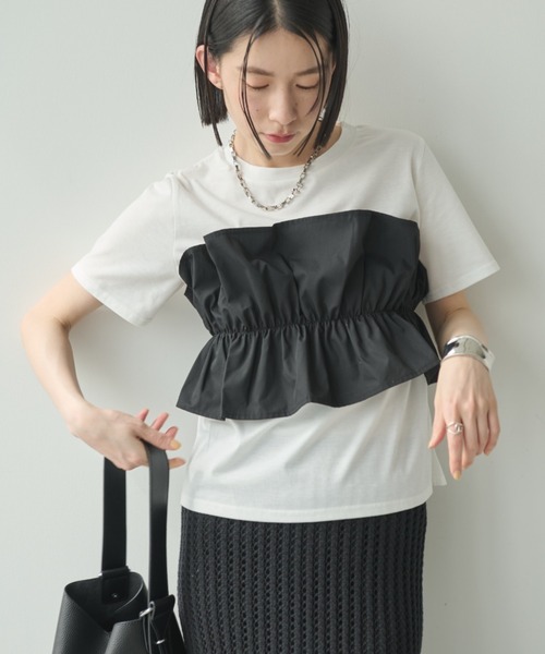 Shelly island(シェリーアイランド)の「フリルベア付きTシャツ(Tシャツ/カットソー・レディース・ブラック/ホワイト・FREE)」の10枚目の写真