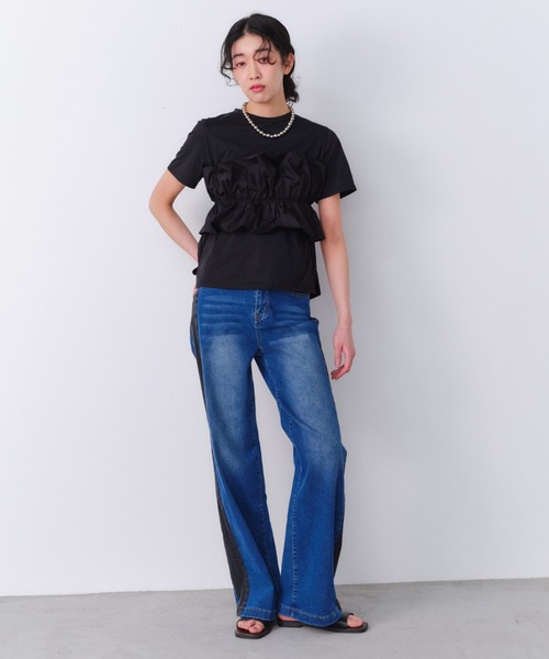 Shelly island(シェリーアイランド)の「フリルベア付きTシャツ(Tシャツ/カットソー・レディース・ブラック/ホワイト・FREE)」の22枚目の写真