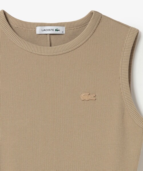 LACOSTE(ラコステ)の「異素材コンビノースリーブドレス / フレアワンピース(ワンピース・レディース・ベージュ/ライトグレー/ブラック・40/38/36/34)」の9枚目の写真