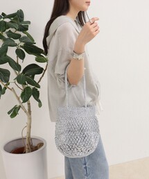 fredy emue | 【BAGMATI/バグマティ】ラメコードメッシュラウンドバッグ(かごバッグ)