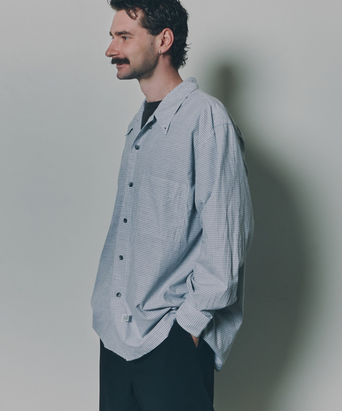Marvine Pontiak shirt makers（マービンポンティアックシャツメーカーズ）の「Marvine Pontiak / マービンポンティアックシャツメーカーズ WISM別注 Relax B.D SH/B（シャツ/ブラウス・メンズ・ライトグレー/ライトブルー・FREE）」の3枚目の写真