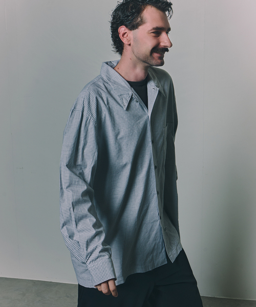 Marvine Pontiak shirt makers（マービンポンティアックシャツメーカーズ）の「Marvine Pontiak / マービンポンティアックシャツメーカーズ WISM別注 Relax B.D SH/B（シャツ/ブラウス・メンズ・ライトグレー/ライトブルー・FREE）」の4枚目の写真