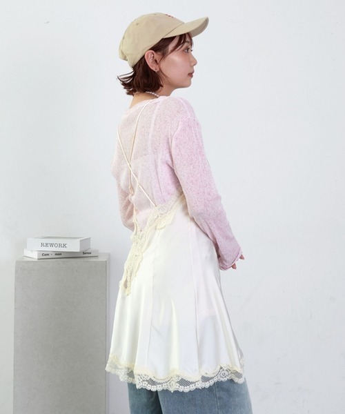 merrylatte(メリーラテ)の「ミニ丈キャミネグリジェ【TUNE】(ワンピース・レディース・ホワイト・FREE)」の5枚目の写真