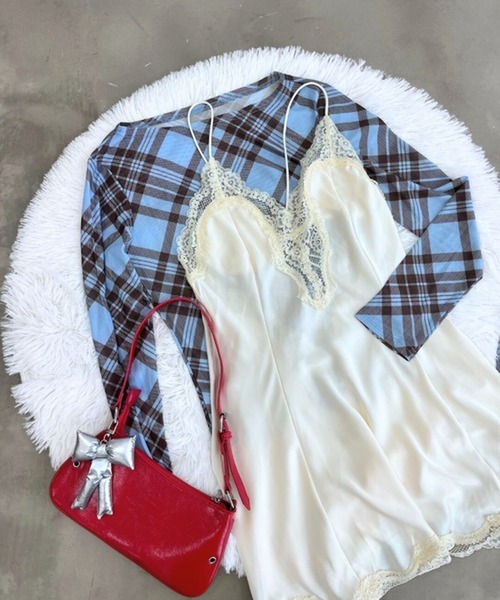 merrylatte(メリーラテ)の「ミニ丈キャミネグリジェ【TUNE】(ワンピース・レディース・ホワイト・FREE)」の12枚目の写真