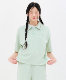 レディース ハーフジップ 5部 Tシャツ-FBRG5862D0S