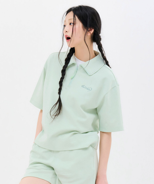 CHASECULT(チェイスカルト)の「レディース ハーフジップ 5部 Tシャツ-FBRG5862D0S(Tシャツ/カットソー・レディース・ミント・85/90)」の2枚目の写真