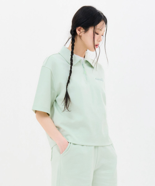 CHASECULT(チェイスカルト)の「レディース ハーフジップ 5部 Tシャツ-FBRG5862D0S(Tシャツ/カットソー・レディース・ミント・85/90)」の3枚目の写真