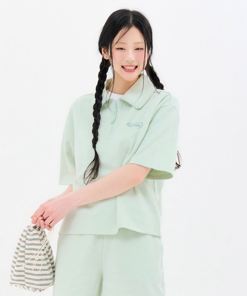 CHASECULT(チェイスカルト)の「レディース ハーフジップ 5部 Tシャツ-FBRG5862D0S(Tシャツ/カットソー・レディース・ミント・85/90)」の4枚目の写真