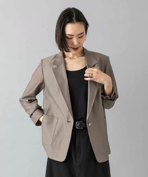 MICHEL KLEIN(ミッシェル・クラン)の「リラクシーテーラードジャケット(その他アウター・レディース・ライトブラウン/ブラック/ライトグレー/ネイビー・40/38)」の5枚目の写真