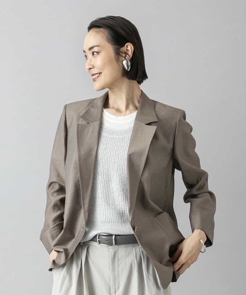 MICHEL KLEIN(ミッシェル・クラン)の「リラクシーテーラードジャケット(その他アウター・レディース・ライトブラウン/ブラック/ライトグレー・40/38)」の6枚目の写真