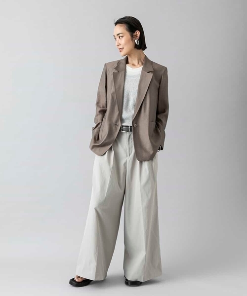 MICHEL KLEIN(ミッシェル・クラン)の「リラクシーテーラードジャケット(その他アウター・レディース・ライトブラウン/ブラック/ライトグレー・40/38)」の8枚目の写真