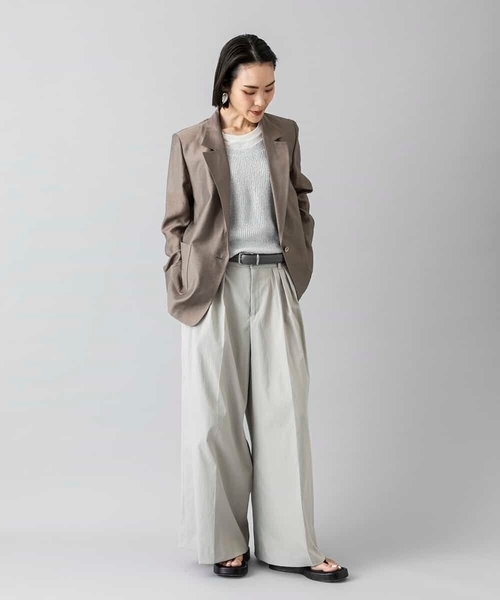 MICHEL KLEIN(ミッシェル・クラン)の「リラクシーテーラードジャケット(その他アウター・レディース・ライトブラウン/ブラック/ライトグレー・40/38)」の9枚目の写真