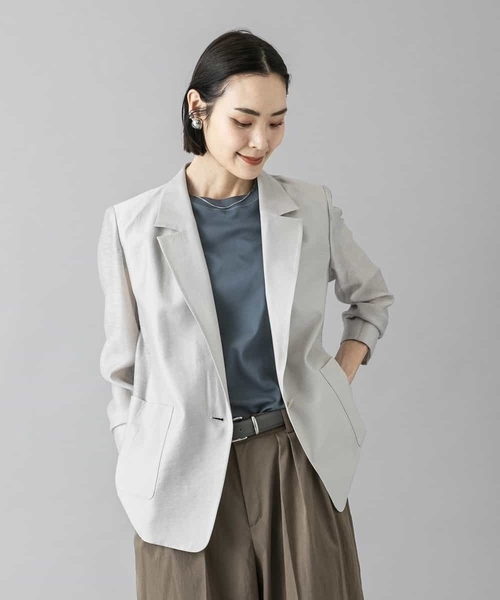 MICHEL KLEIN(ミッシェル・クラン)の「リラクシーテーラードジャケット(その他アウター・レディース・ライトブラウン/ブラック/ライトグレー・40/38)」の10枚目の写真