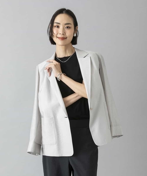 MICHEL KLEIN(ミッシェル・クラン)の「リラクシーテーラードジャケット(その他アウター・レディース・ライトブラウン/ブラック/ライトグレー・40/38)」の15枚目の写真